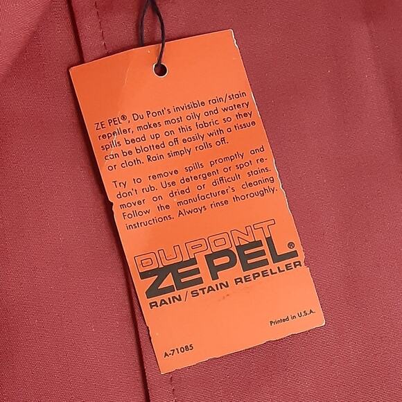 Vintage 1960s DuPont Rain or Shine Raincoat Rust Red Rain Slicker Chore Jacket - Picture 10 of 15